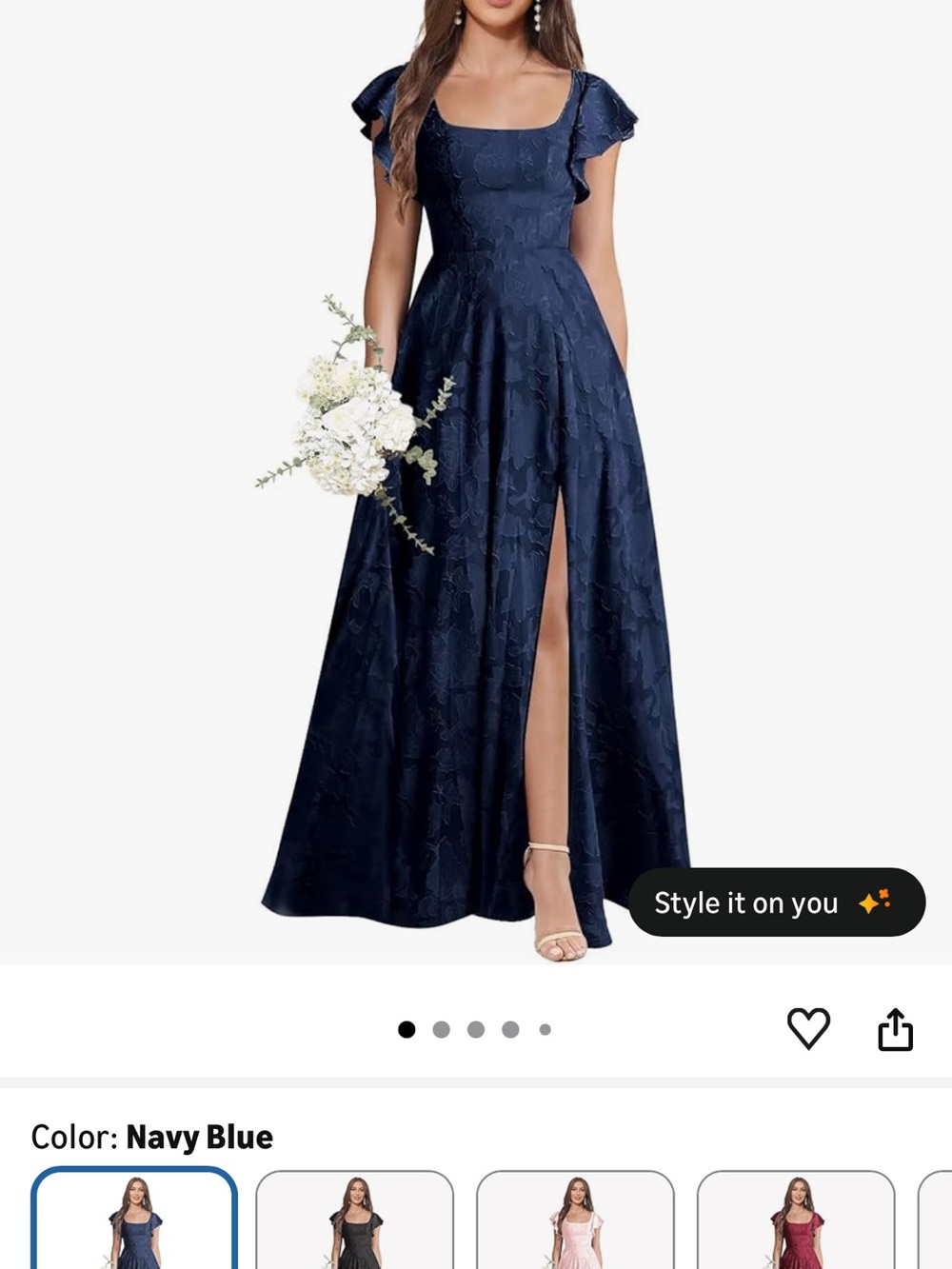 Classic Black Maxi Dress with Ruffled Sleeves